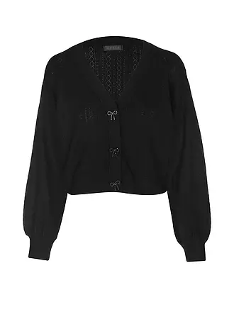 GUESS | Cárdigan
Marca: GUESS
Color: negro
Categorías: Moda,Mujer
Largo de manga: Manga larga
Escote: Cuello en V
Material: Viscosa, poliéster / poliamida
Diseño: Color liso
Corte (Prenda exterior): Regular
Estilo: Young Fashion, Glamour
Detalles: Patrón de |